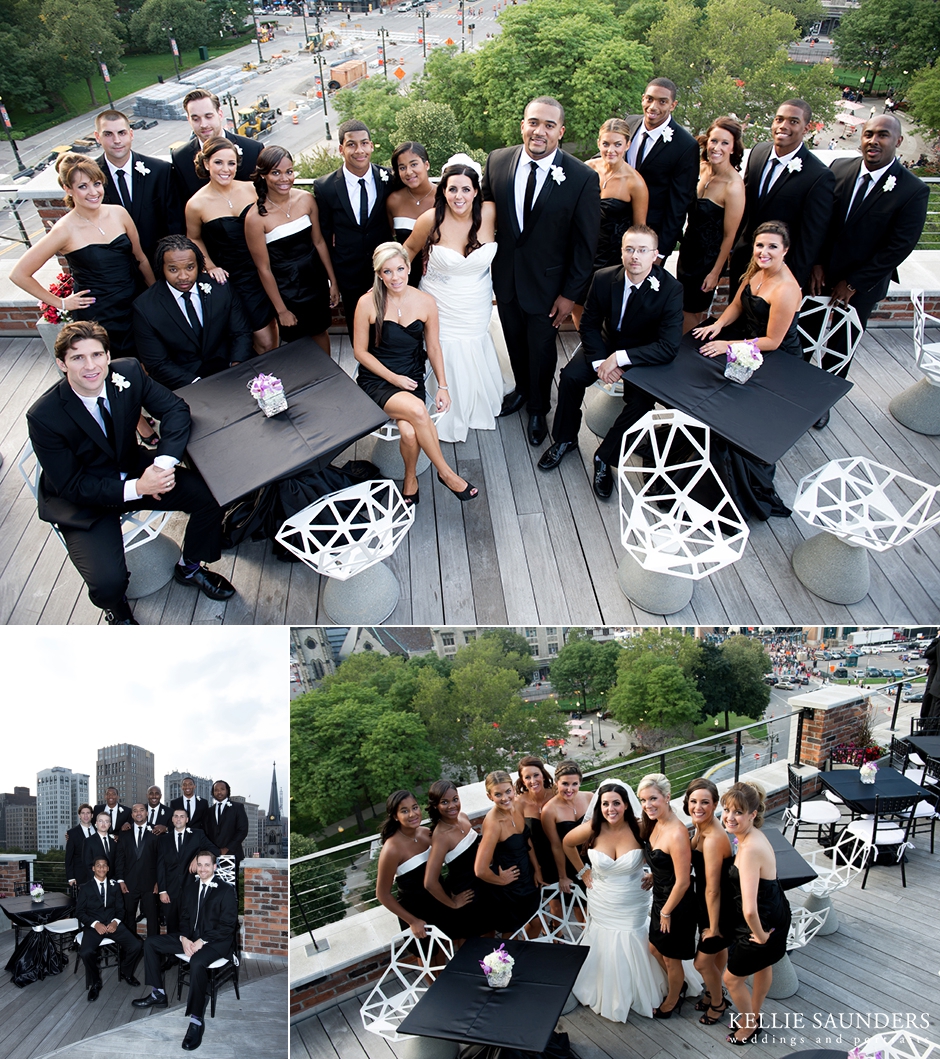 Mixed couple bridal portrait, Detroit bridal portraits, Madison Building rooftop portraits,
